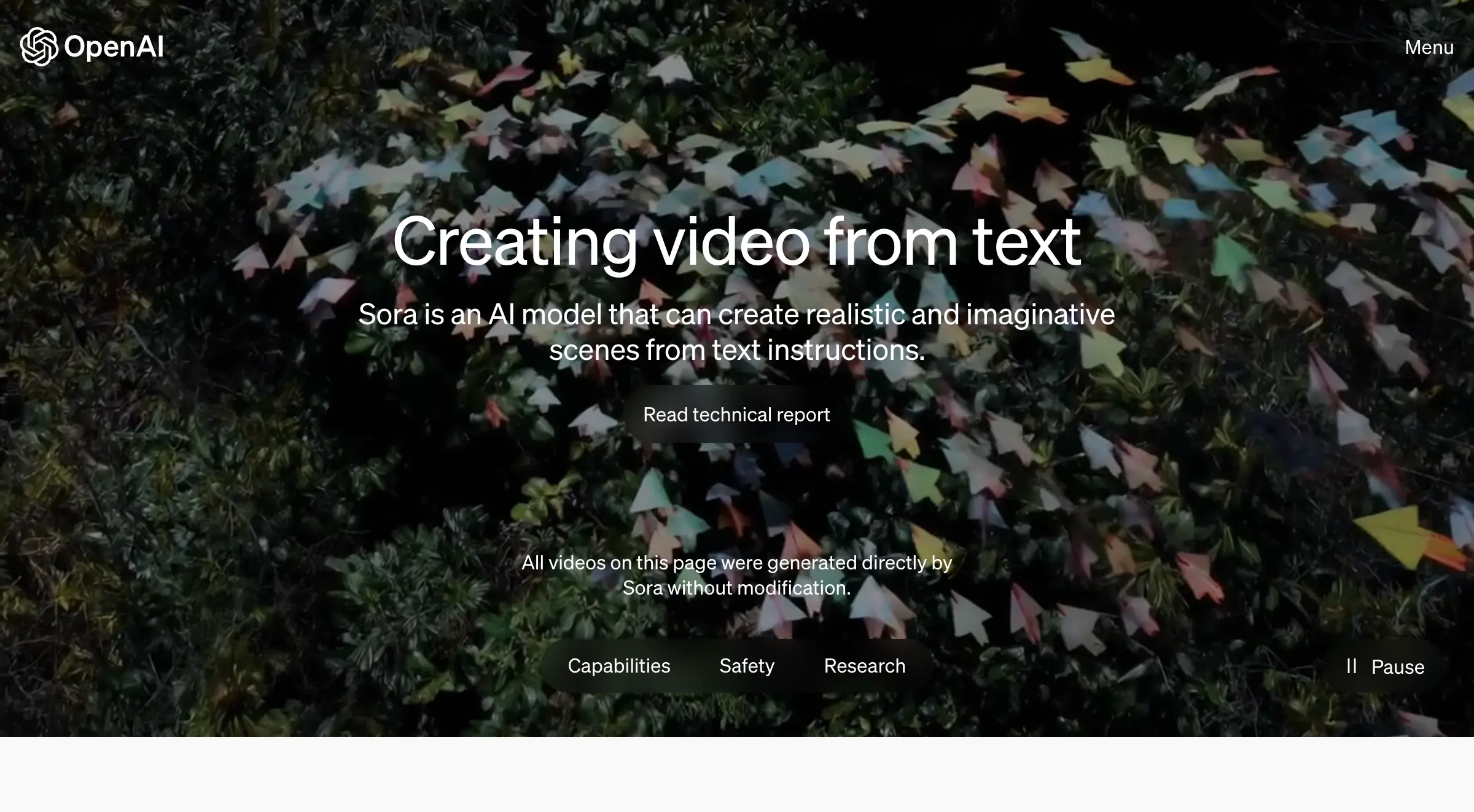 Sora: Creating video from text